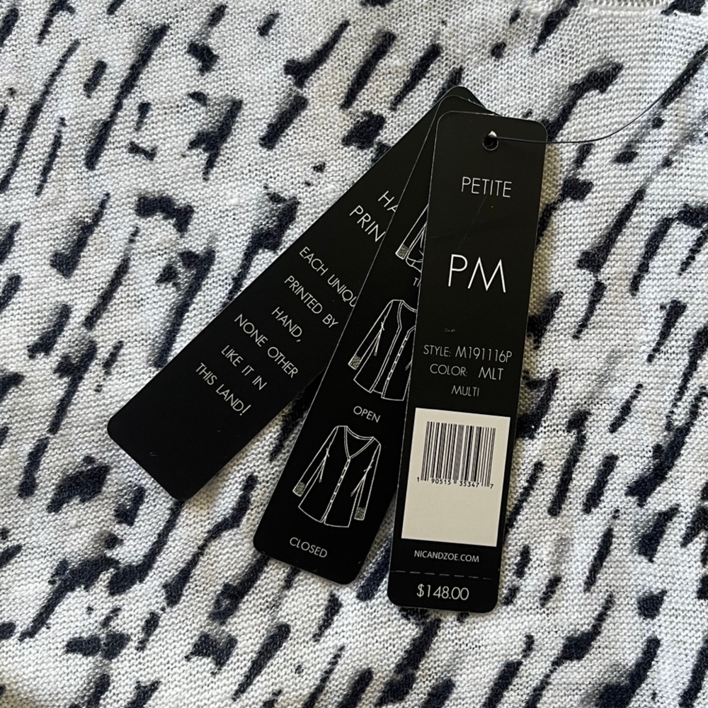 NIC + ZOE Black & White Patterned Pick-Up Cardy PM - Picture 4 of 7